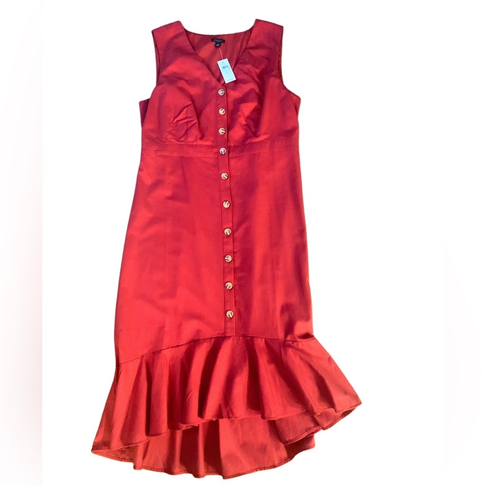 Ann Taylor Hi-Low Peplum Midi Dress